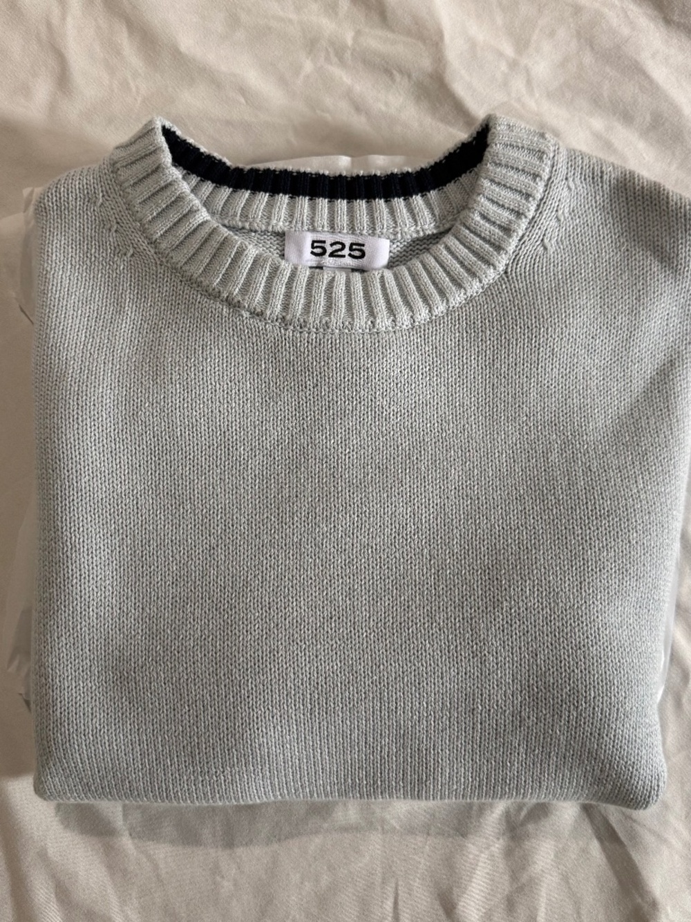 NWOT 525 America Light Blue Ribbed Knit Crewneck Sweater Brand new without tags